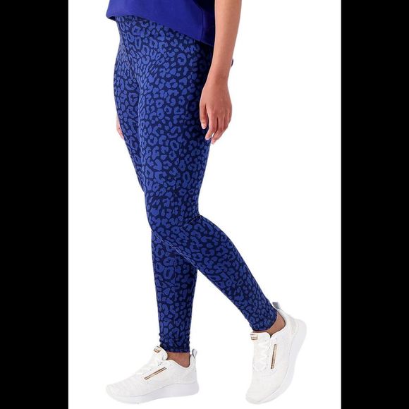Sport Savvy Printed Ankle Length Legging Blue Animal - Petite - Picture 1 of 1